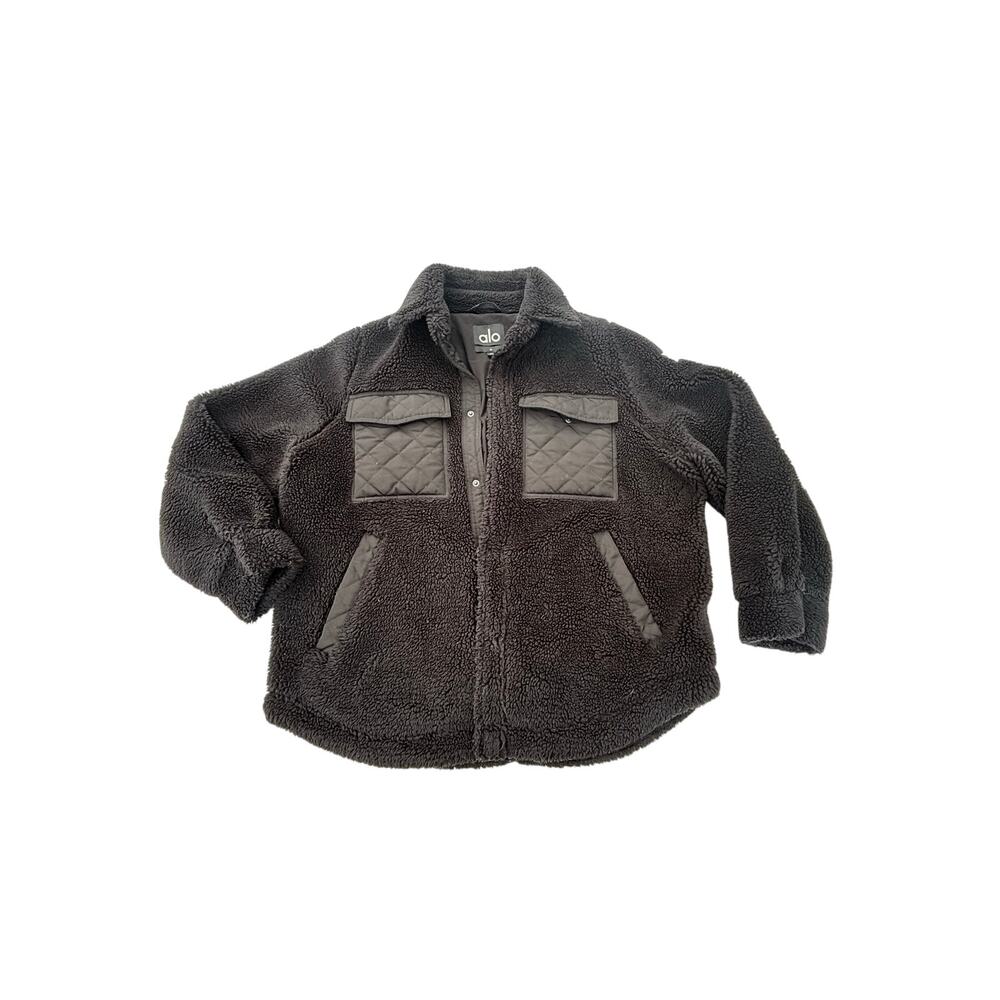 Alo Yoga Black Sherpa Edge Shacket M